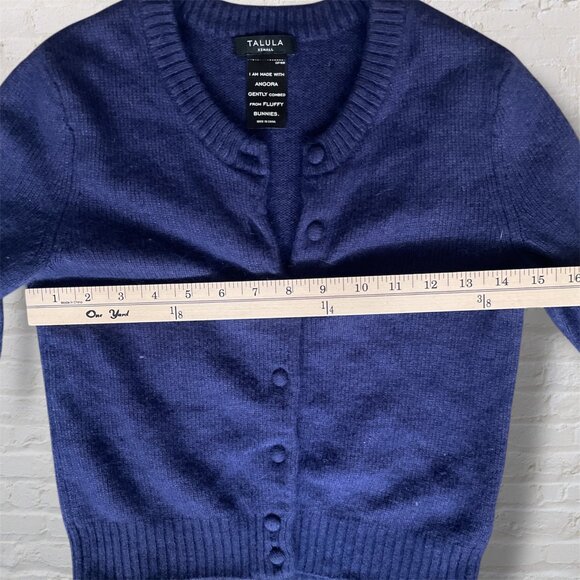 Aritzia Talula Blue Angora Blend Cropped Cardigan – Women's XS - Picture 5 of 7